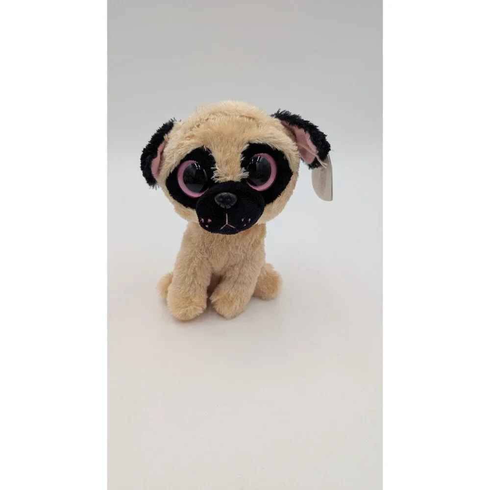 Ty Beanie Boos - PUGSLY Pug Dog (Original Purple Tag & Solid Eyes) 6